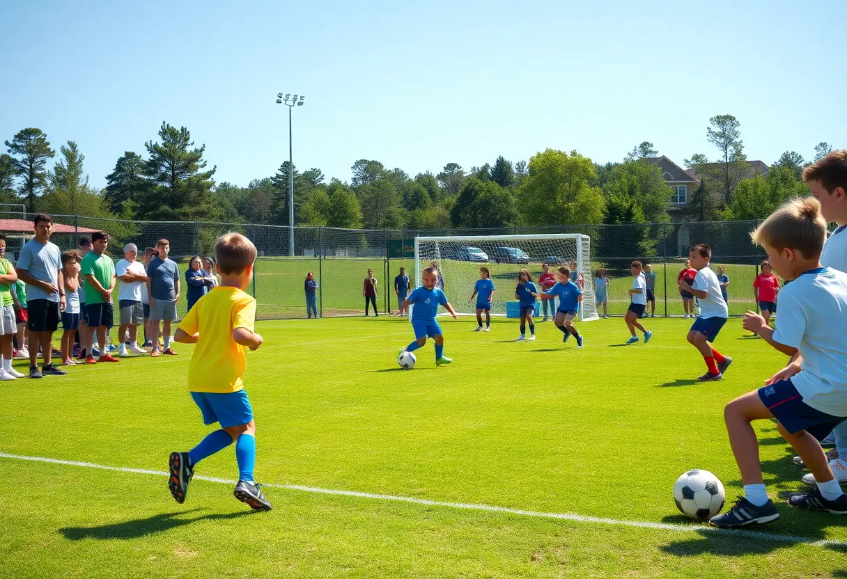 Youth soccer teams in action at Georgia Soccer Park during the ECNL event.