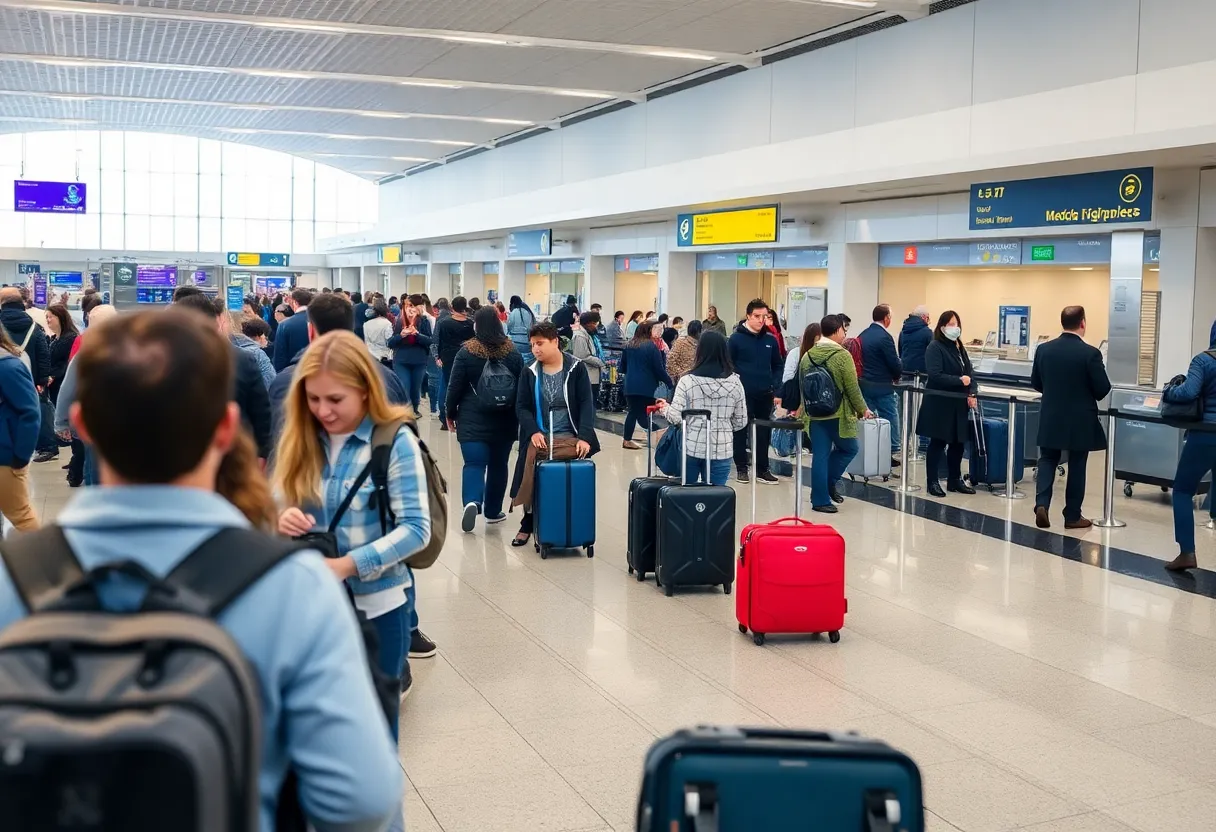 Busy scene at Hartsfield-Jackson Atlanta International Airport during ground stop.