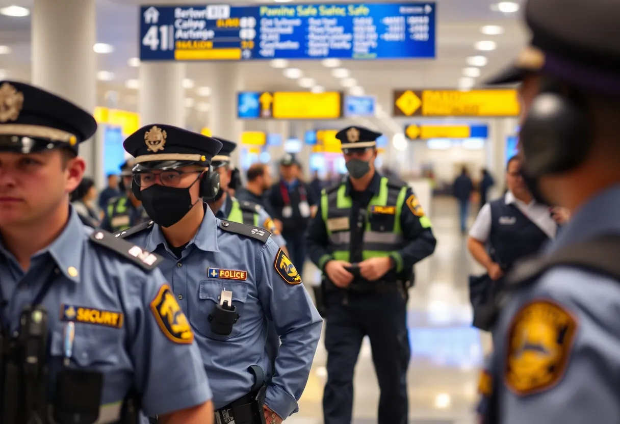 Police securing the area at Atlanta airport