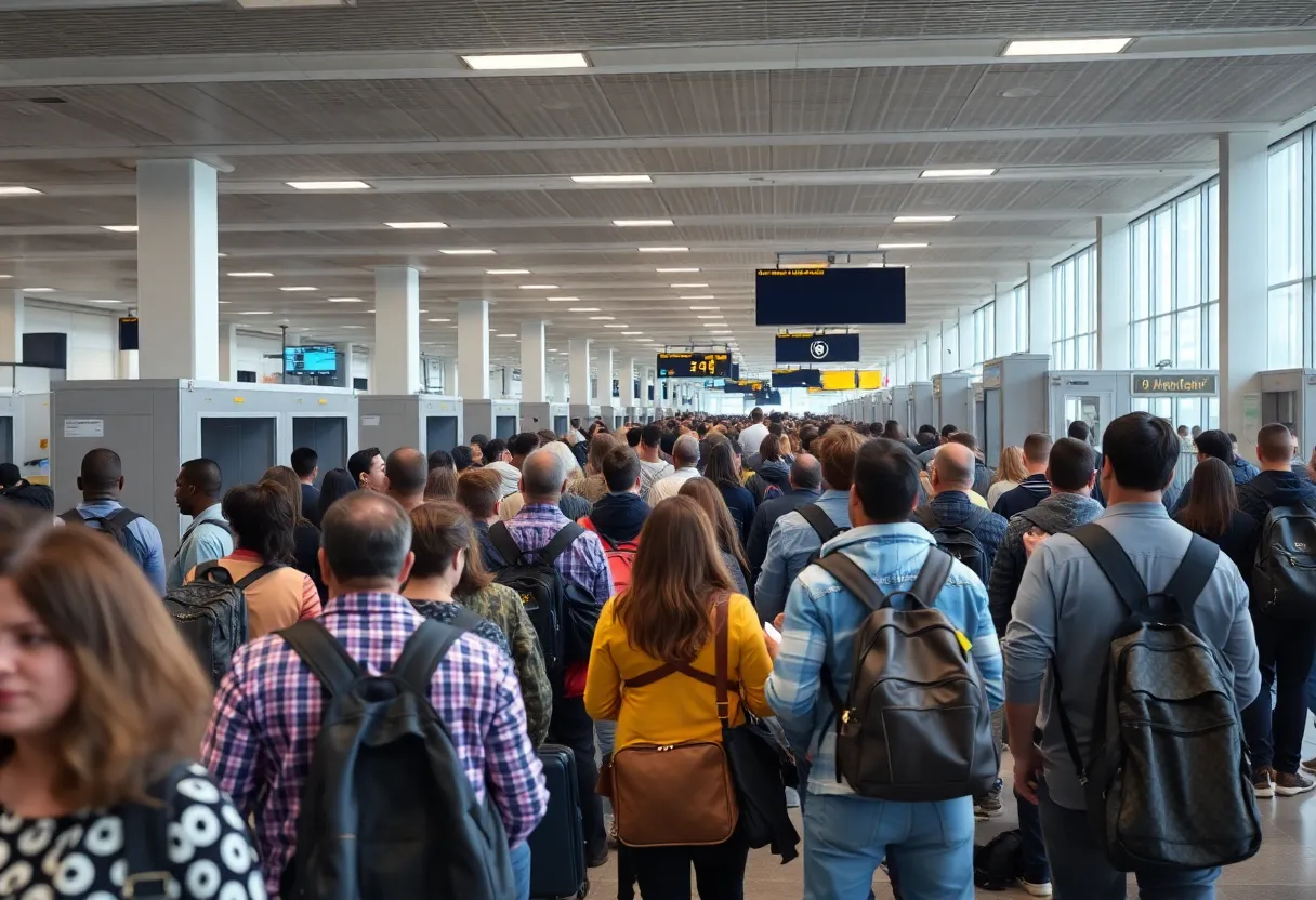 Long security lines at Hartsfield-Jackson Atlanta International Airport.