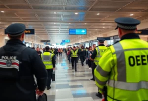 Police presence at Hartsfield-Jackson Atlanta International Airport in response to a security threat