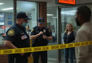 Police investigating a burglary site in Atlanta