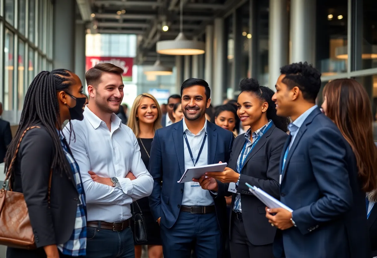 Diverse group of Atlanta business leaders working together