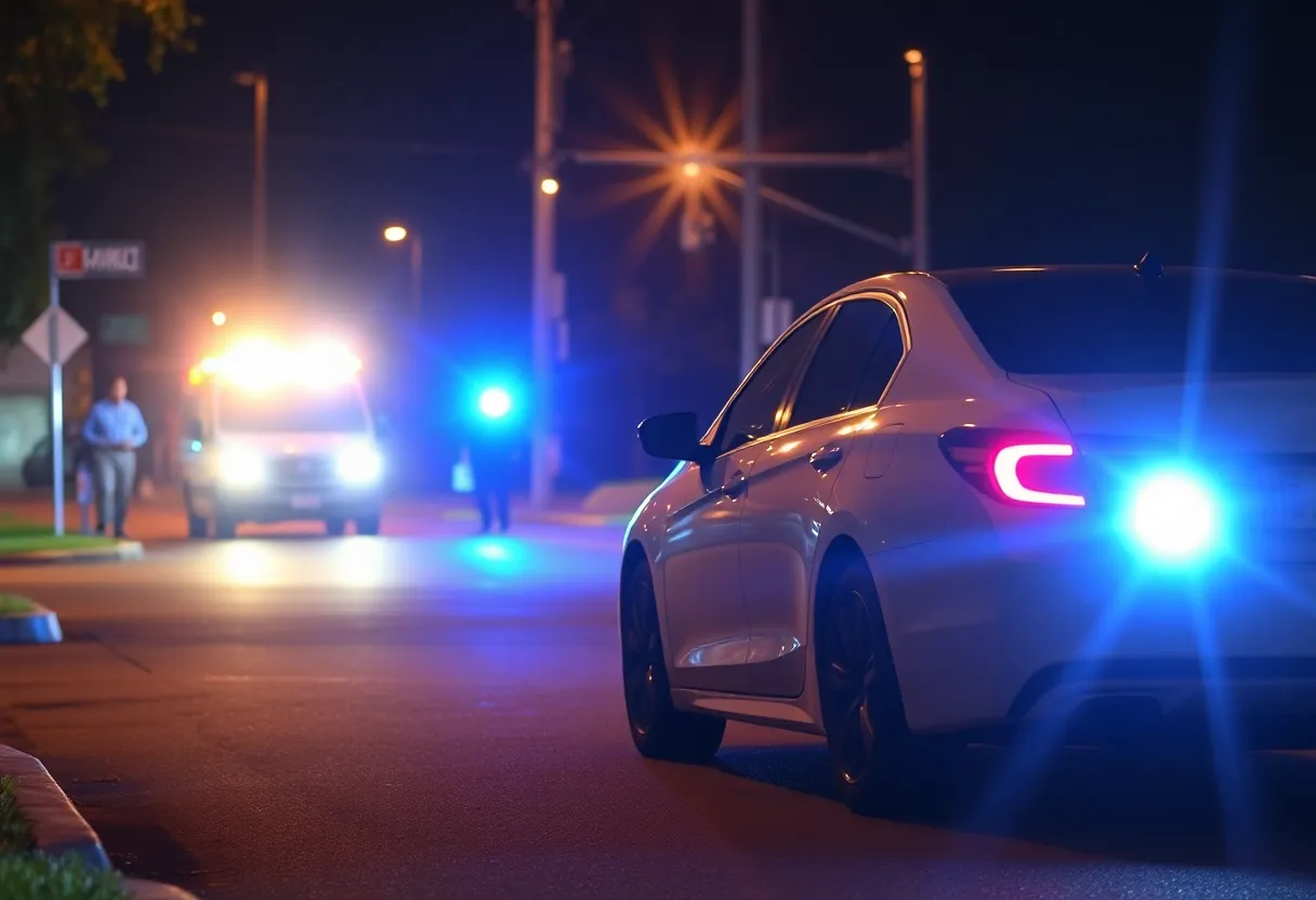 Police lights at a carjacking scene in Atlanta