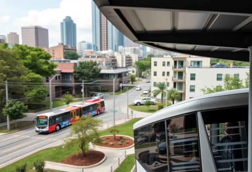 An artistic representation of Atlanta's community focusing on transit, parks, and housing improvements