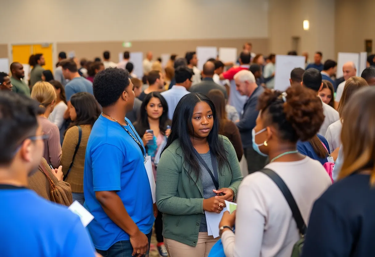 Community members engaging at Atlanta Career Day event