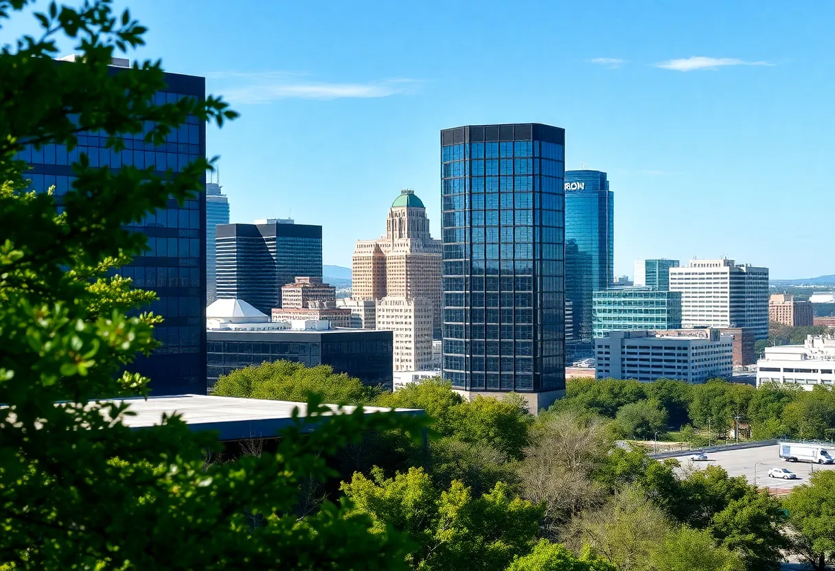 Atlanta cityscape with data centers and nature
