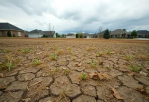 Dry landscape in Atlanta showing effects of drought