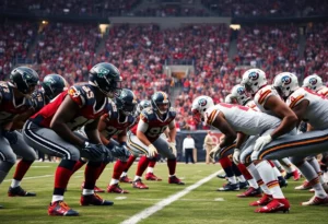 Atlanta Falcons defense gearing up for a football game