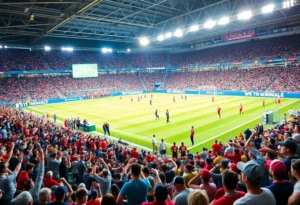 Atlanta Falcons and Buffalo Bills in action at Mercedes-Benz Stadium