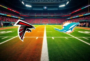 Atlanta Falcons football game with focused players and fans in the stadium