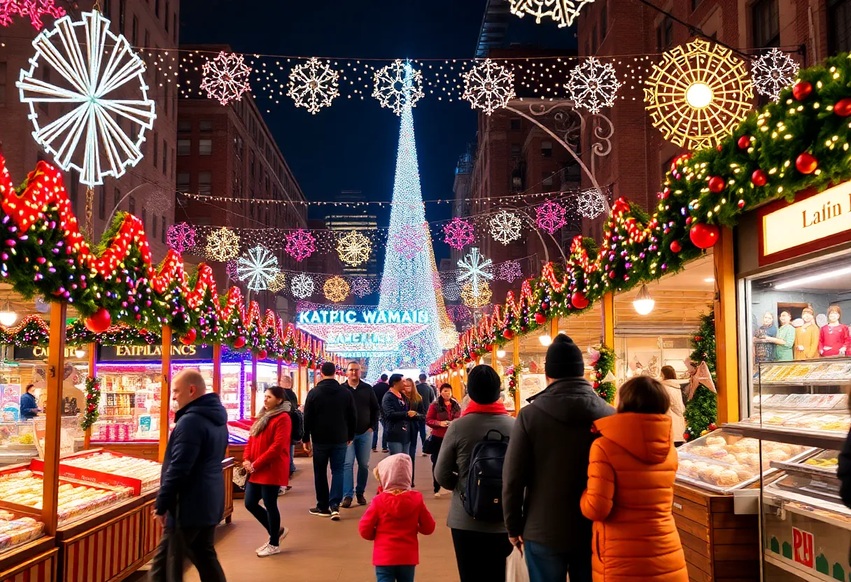 Families enjoying free holiday activities in Atlanta