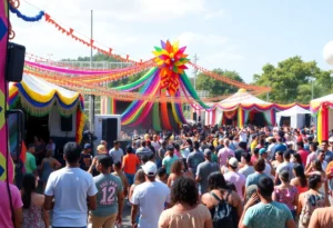 Celebration at the Atlanta Pride Festival showcasing vibrant colors and diverse attendees.