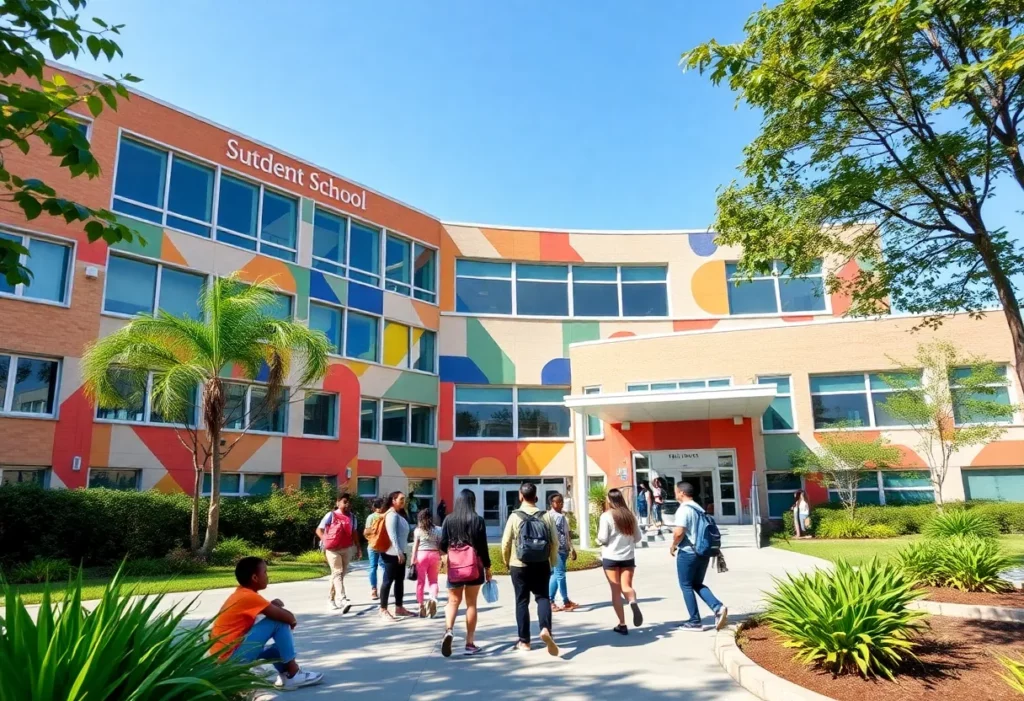 Modern Atlanta school building representing APS Forward 2040 initiative