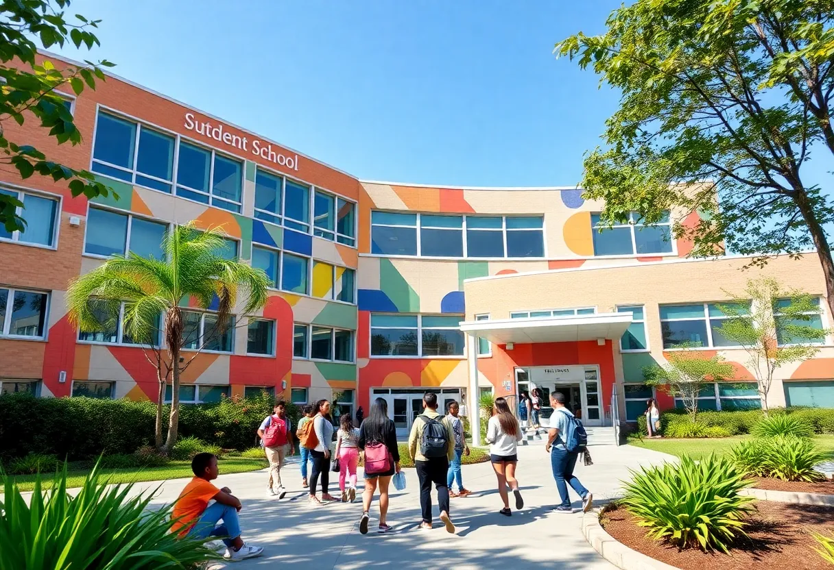 Modern Atlanta school building representing APS Forward 2040 initiative