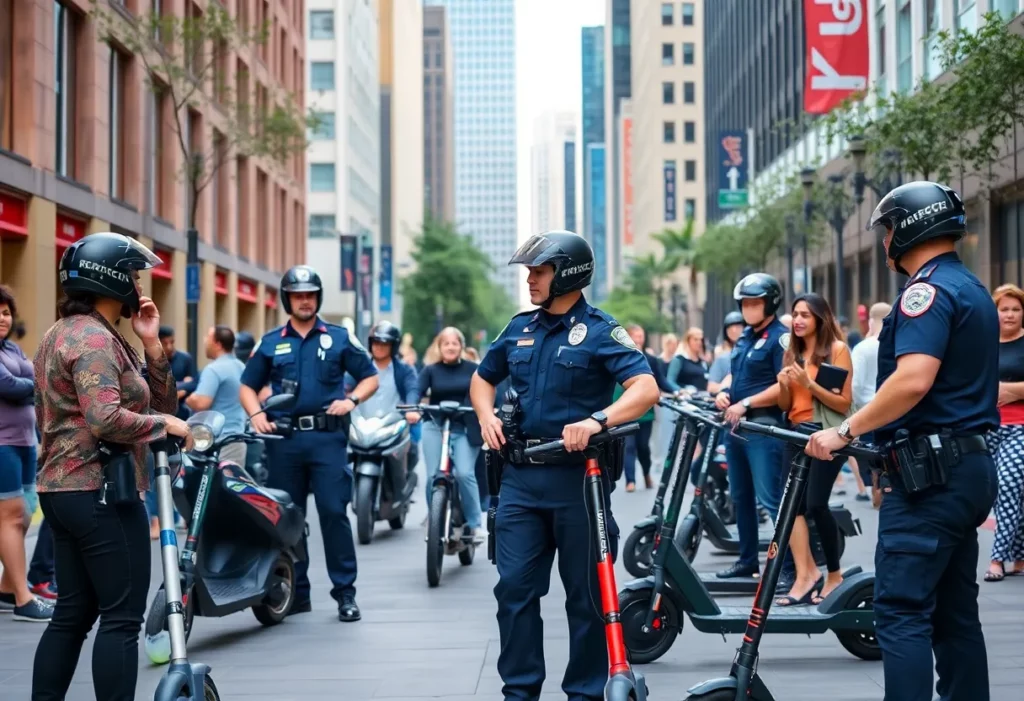 Police in Midtown Atlanta addressing community safety after scooter robbery.
