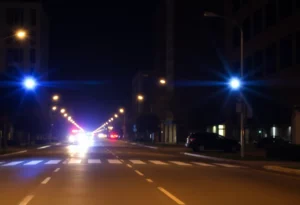 Police responding to a shooting incident in Atlanta at night.