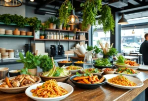 Diverse dishes from sustainable restaurants in Atlanta