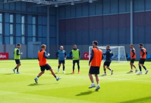 Atlanta United players training at Children's Healthcare of Atlanta Training Ground