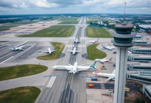 View of Hartsfield-Jackson Atlanta International Airport during evacuation