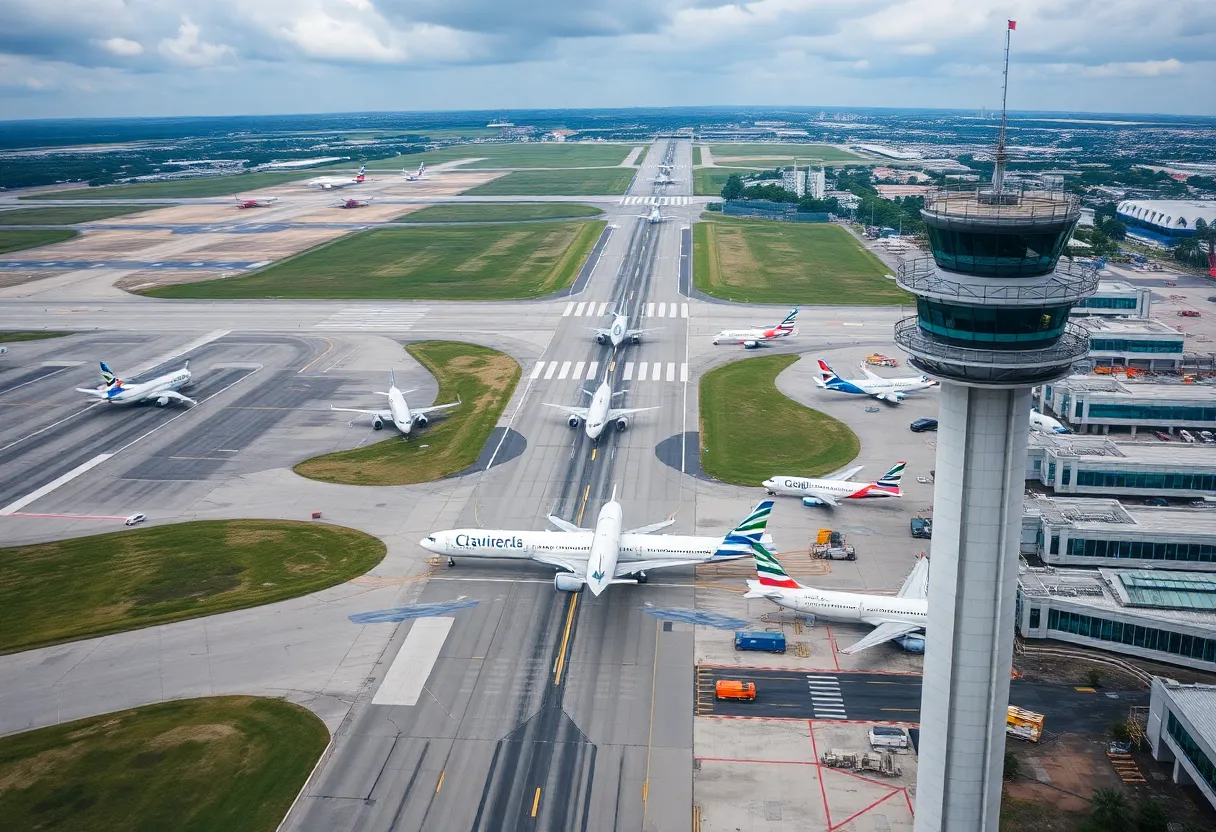 View of Hartsfield-Jackson Atlanta International Airport during evacuation