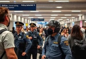 Police managing a situation at Hartsfield-Jackson Atlanta International Airport