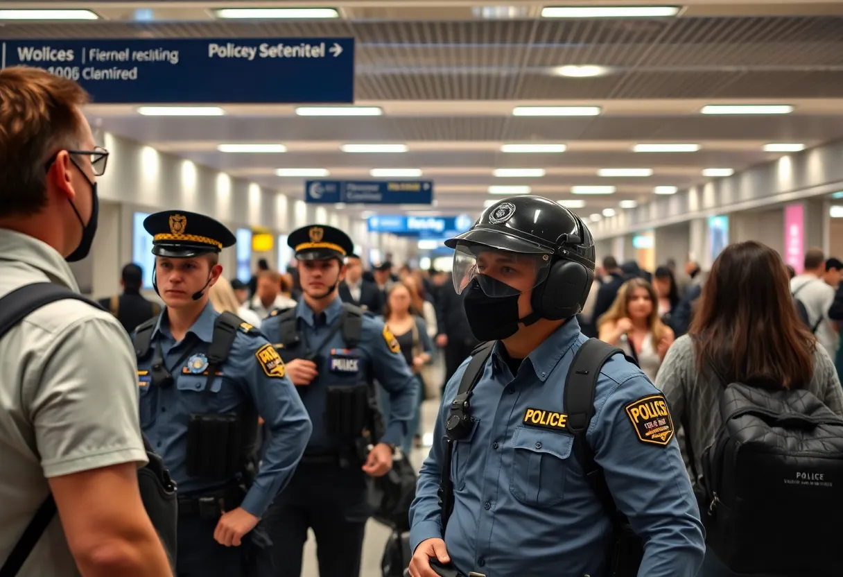 Police managing a situation at Hartsfield-Jackson Atlanta International Airport