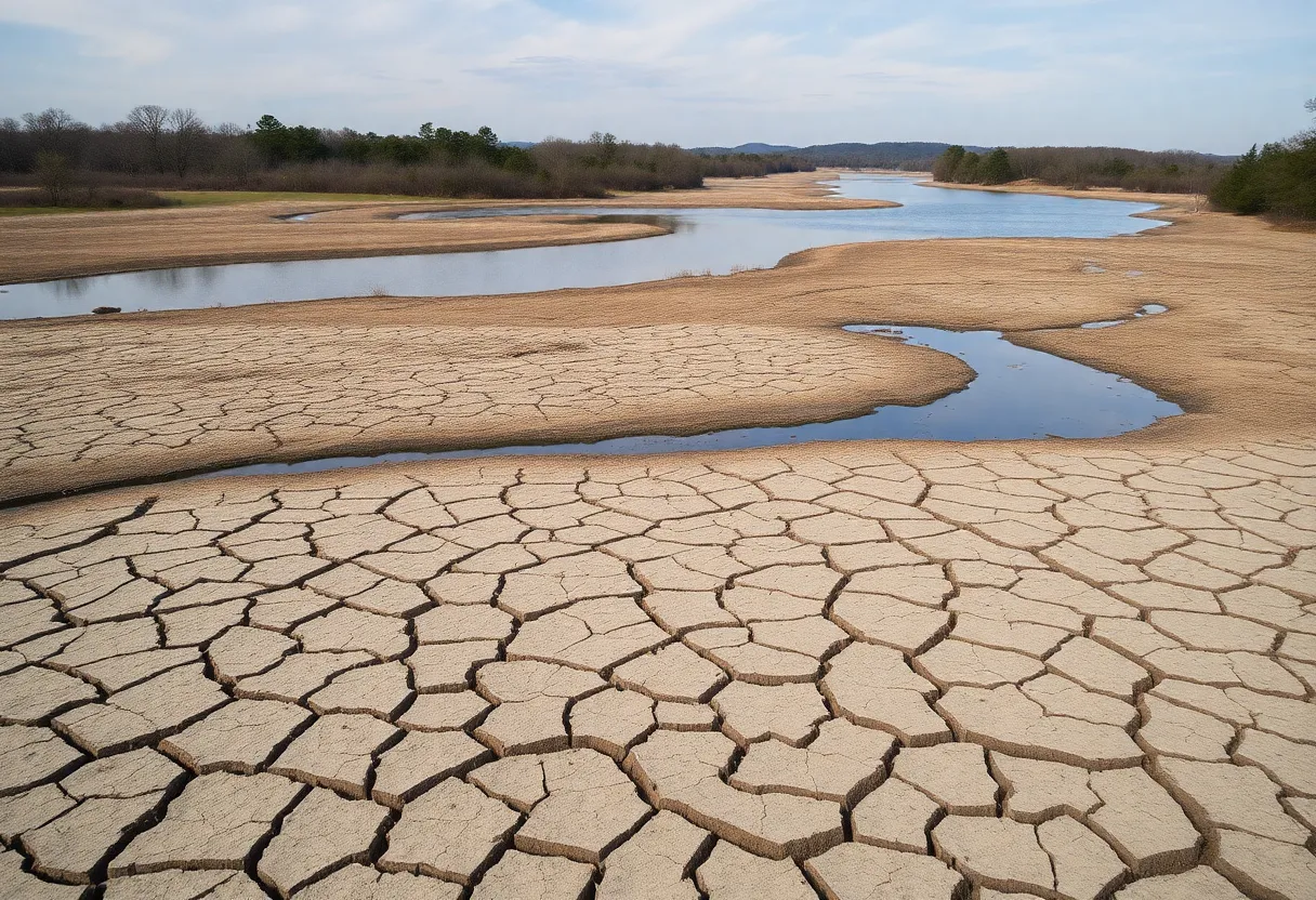 Dry landscape in Atlanta showing drought effects