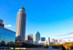 People enjoying a warm October day in Atlanta