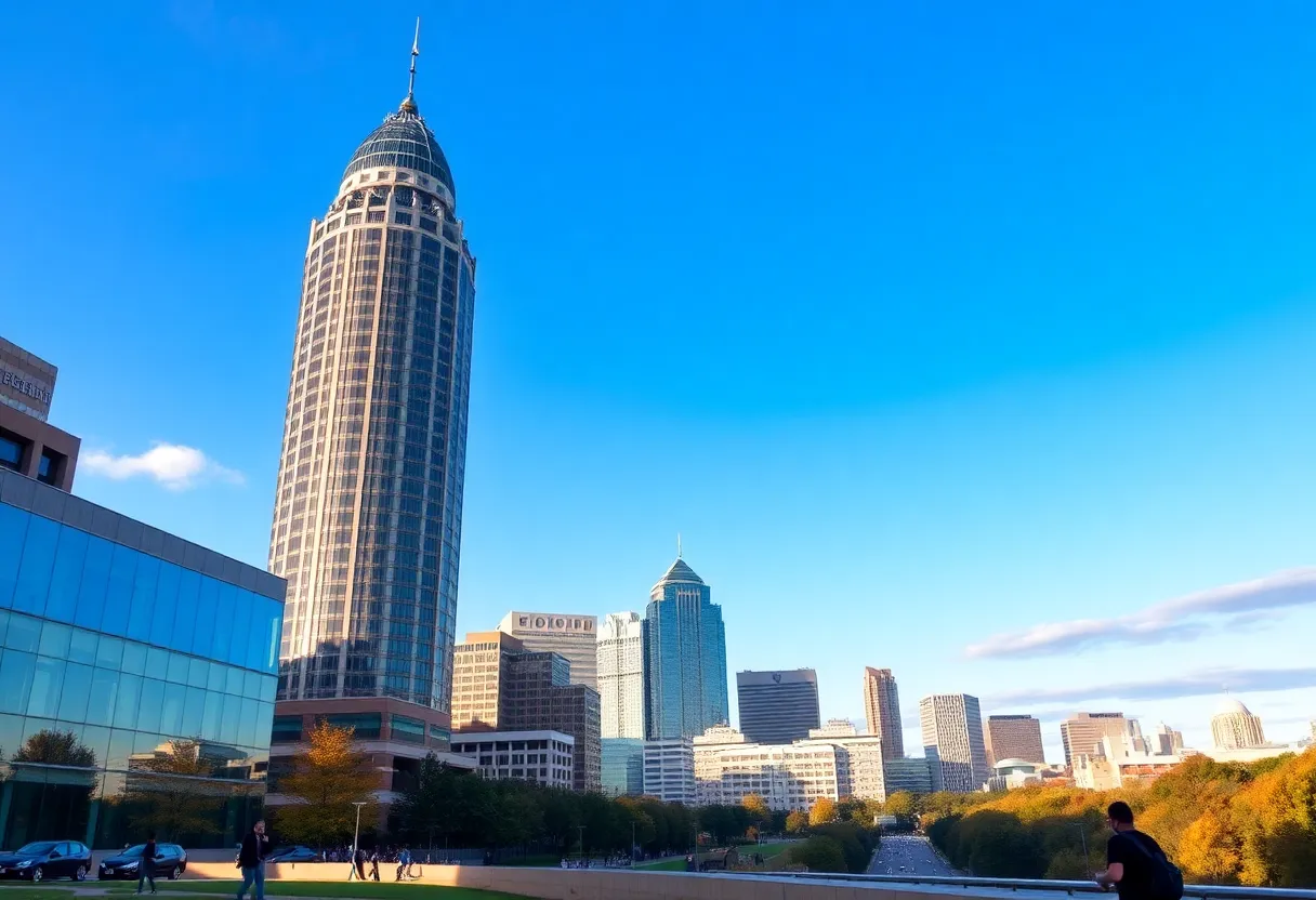 People enjoying a warm October day in Atlanta