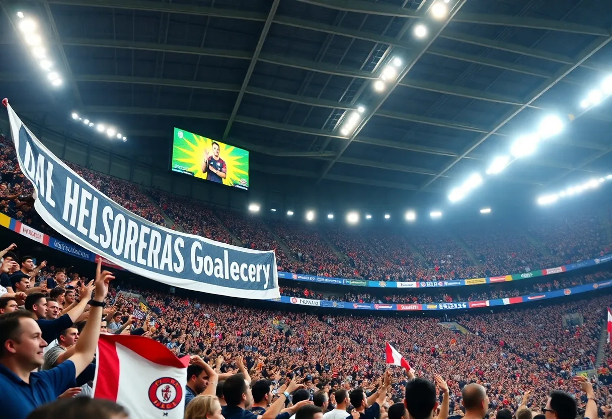 Fans celebrating a legendary goalkeeper's career