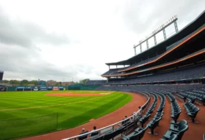 Baseball stadium during offseason with empty stands