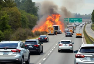 Brush fire causing traffic delays on Georgia 400 SB in Atlanta