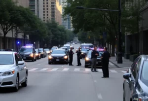 Buckhead Atlanta street scene with police presence