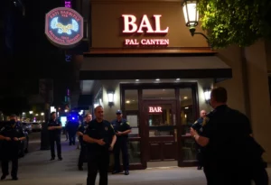 Police presence outside a bar in Buckhead Atlanta