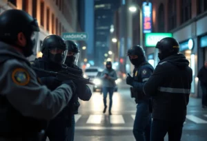 Police operation during the capture of an escapee in Atlanta