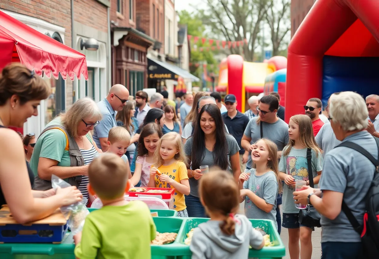 Families enjoying activities at the Childersburg Fall Festival
