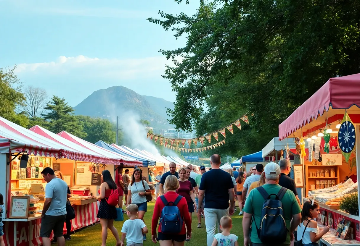 Crowd enjoying activities at the College Park Festival
