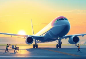 An airplane landing at Atlanta airport