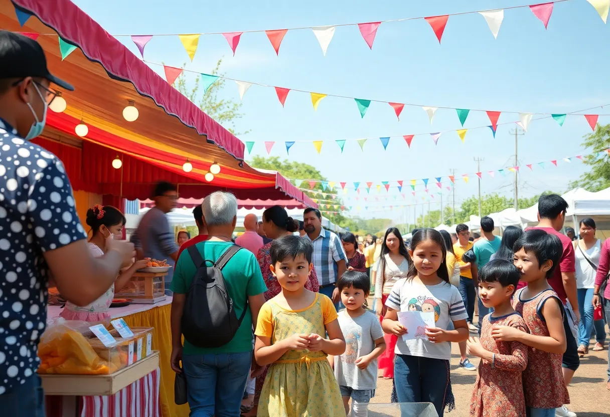 Families and children enjoying the Diamond Jubilee Festival in Atlanta
