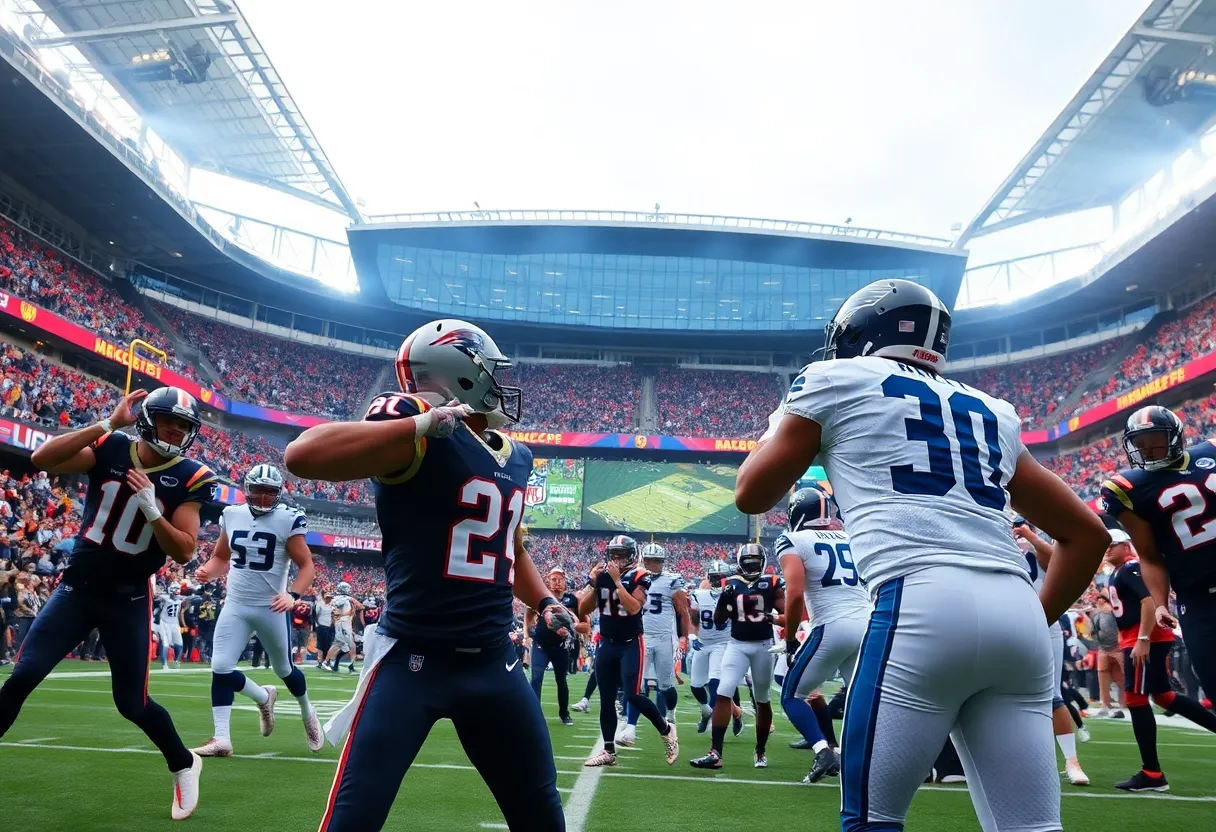 Football game between Miami Dolphins and Atlanta Falcons at Mercedes-Benz Stadium.