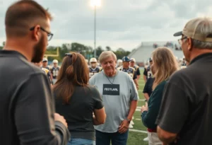 Community members gathered at Dunwoody High School football field
