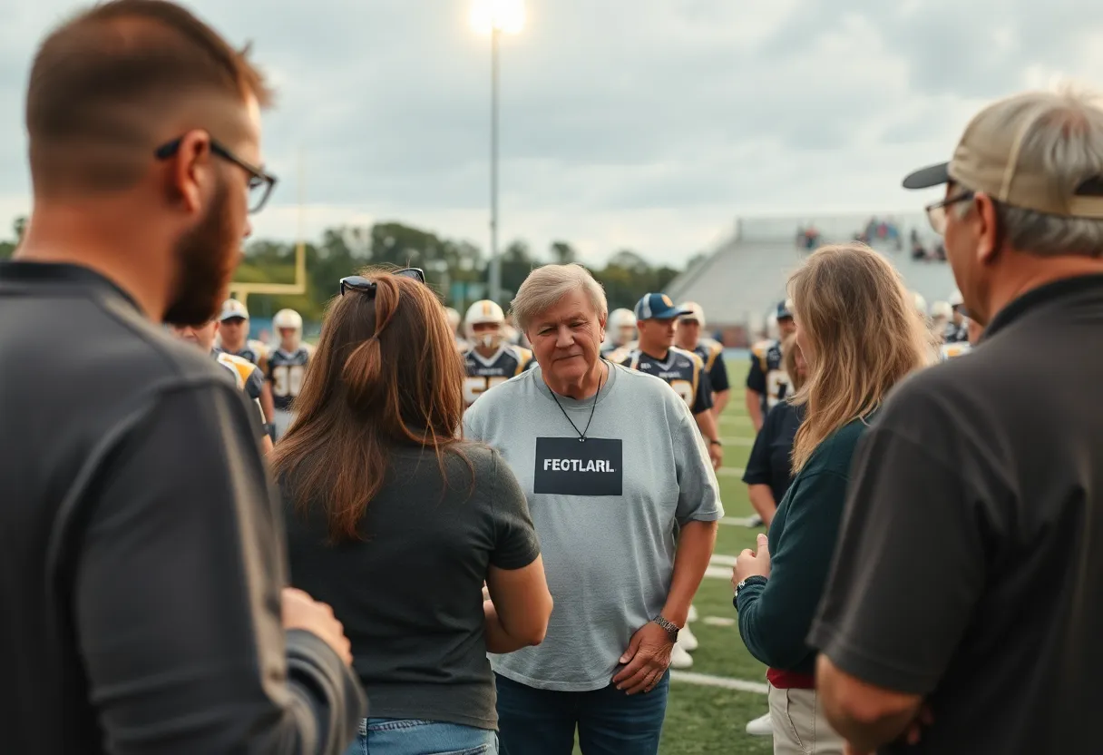 Community members gathered at Dunwoody High School football field