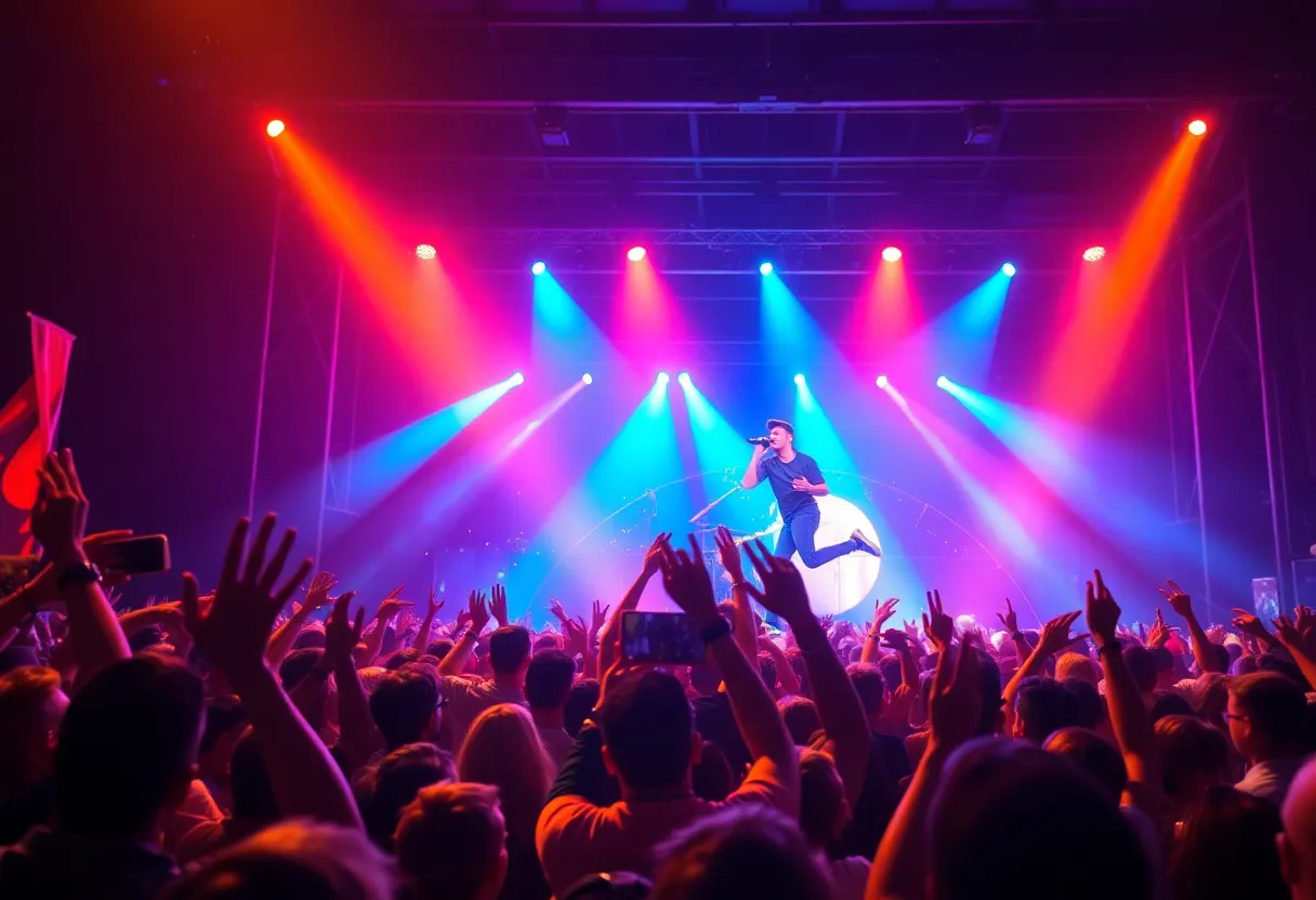 Crowd enjoying El Alfa's farewell concert