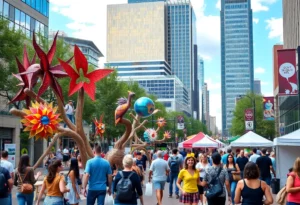 Public art in Atlanta during the Elevate Festival