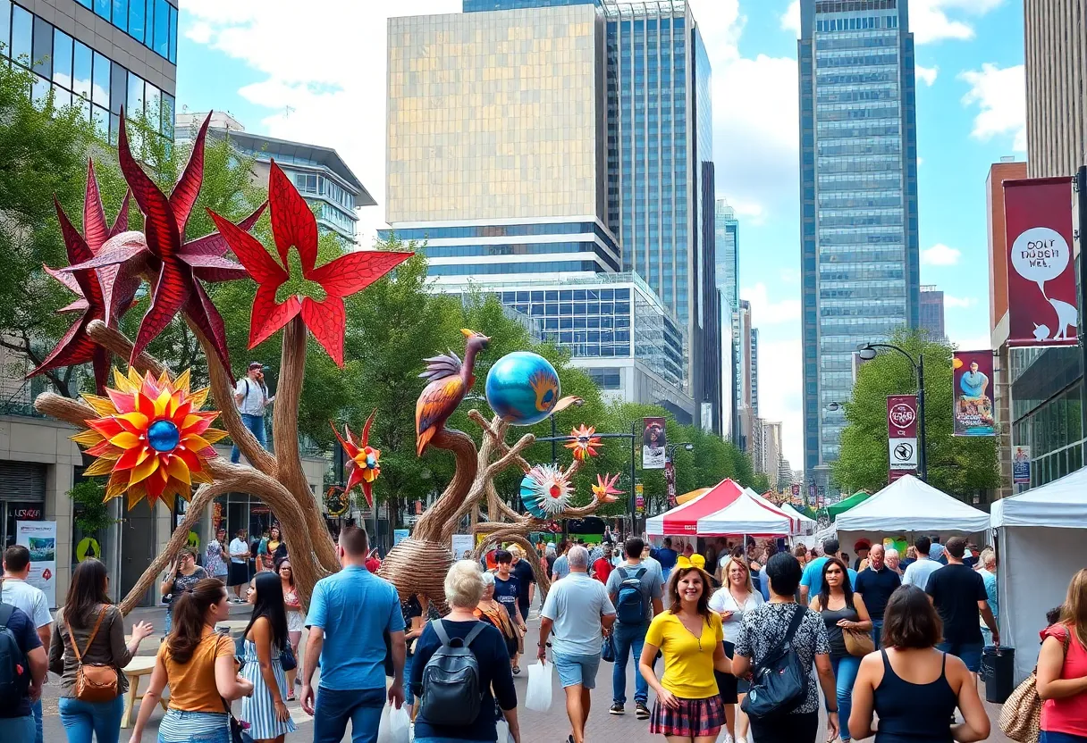 Public art in Atlanta during the Elevate Festival