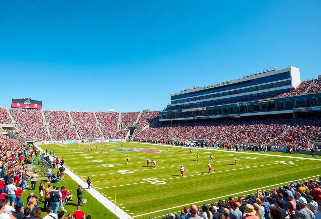 EMU Eagles playing against Ohio Bobcats at Rynearson Stadium