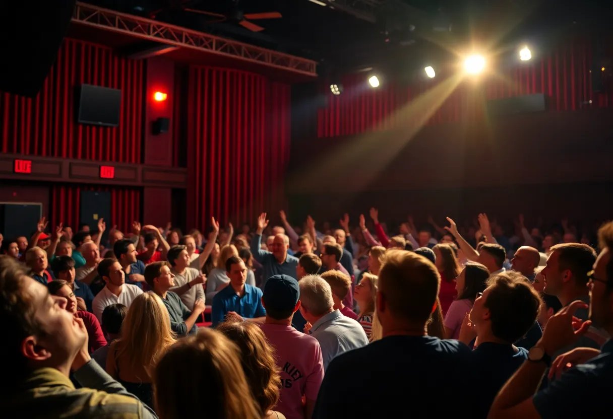 Audience enjoying a comedy show at Limelight Theater