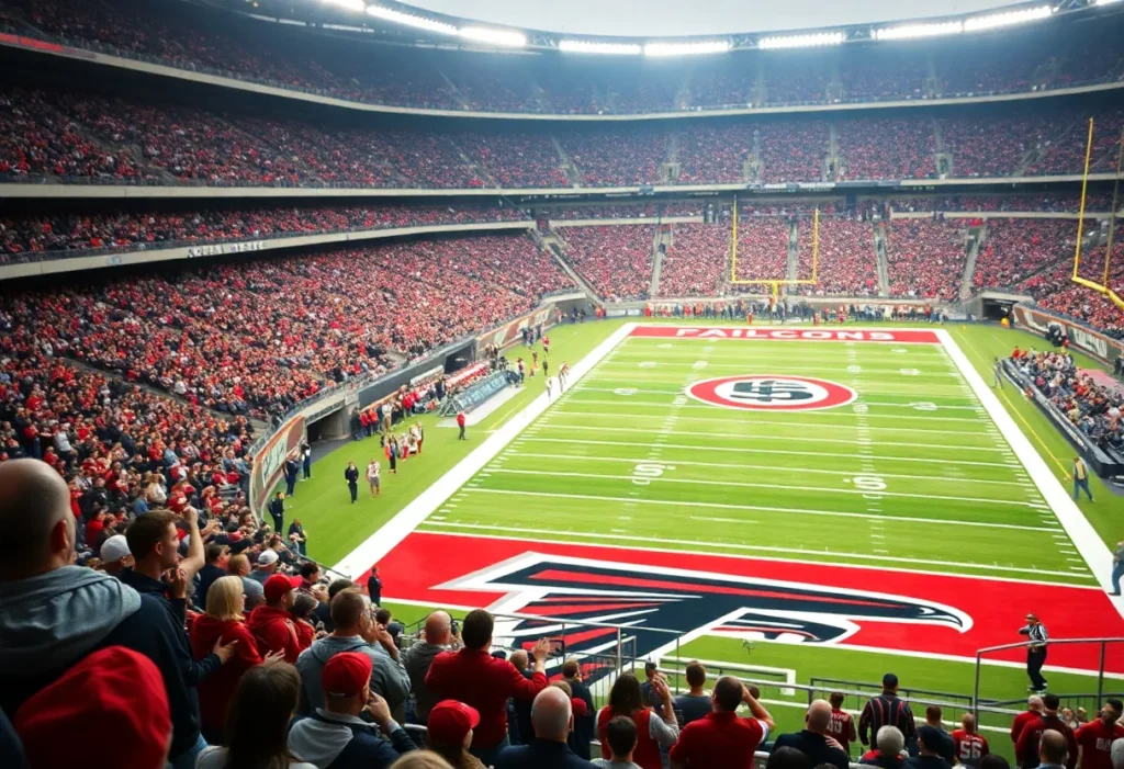 Image showing the football field during the Atlanta Falcons vs Miami Dolphins game.