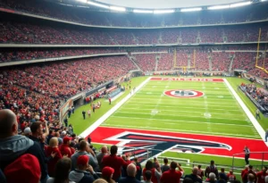 Image showing the football field during the Atlanta Falcons vs Miami Dolphins game.